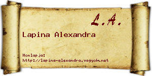 Lapina Alexandra névjegykártya